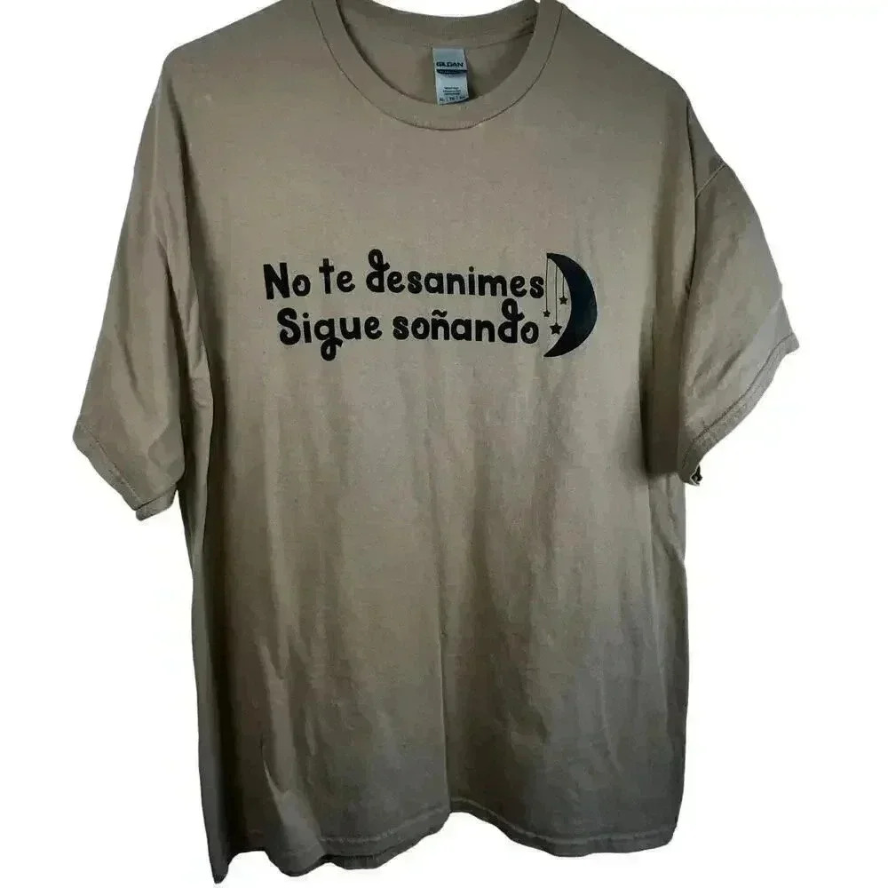 Gildan Unisex Quote in Spanish Brown Cotton Tee‎ XL